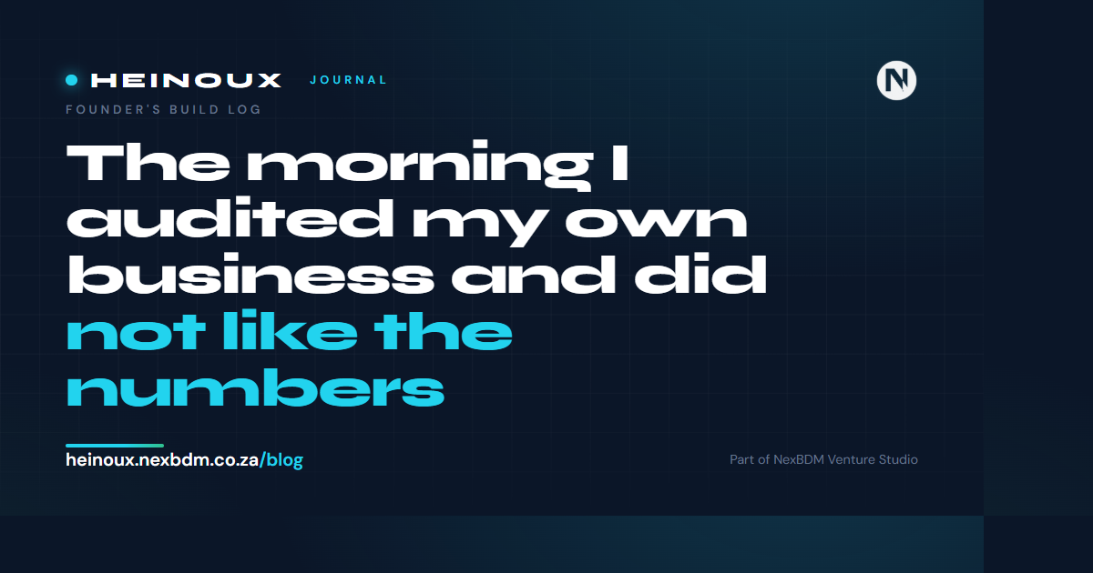 The morning I audited my own business and did not like the numbers
