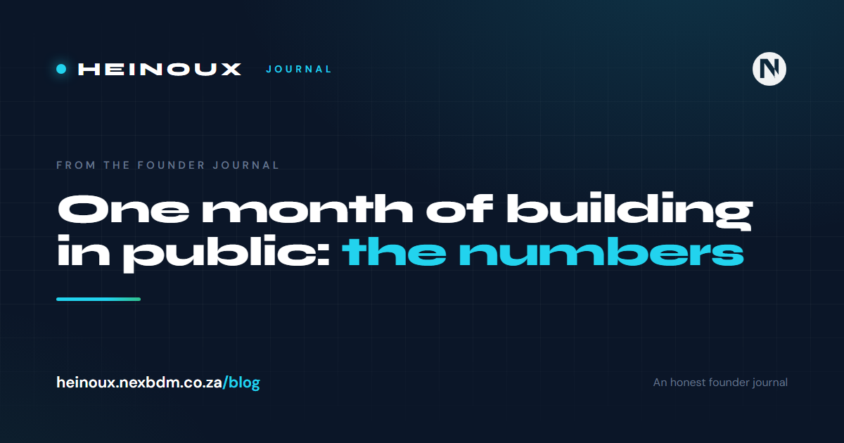 One month of building in public: the numbers