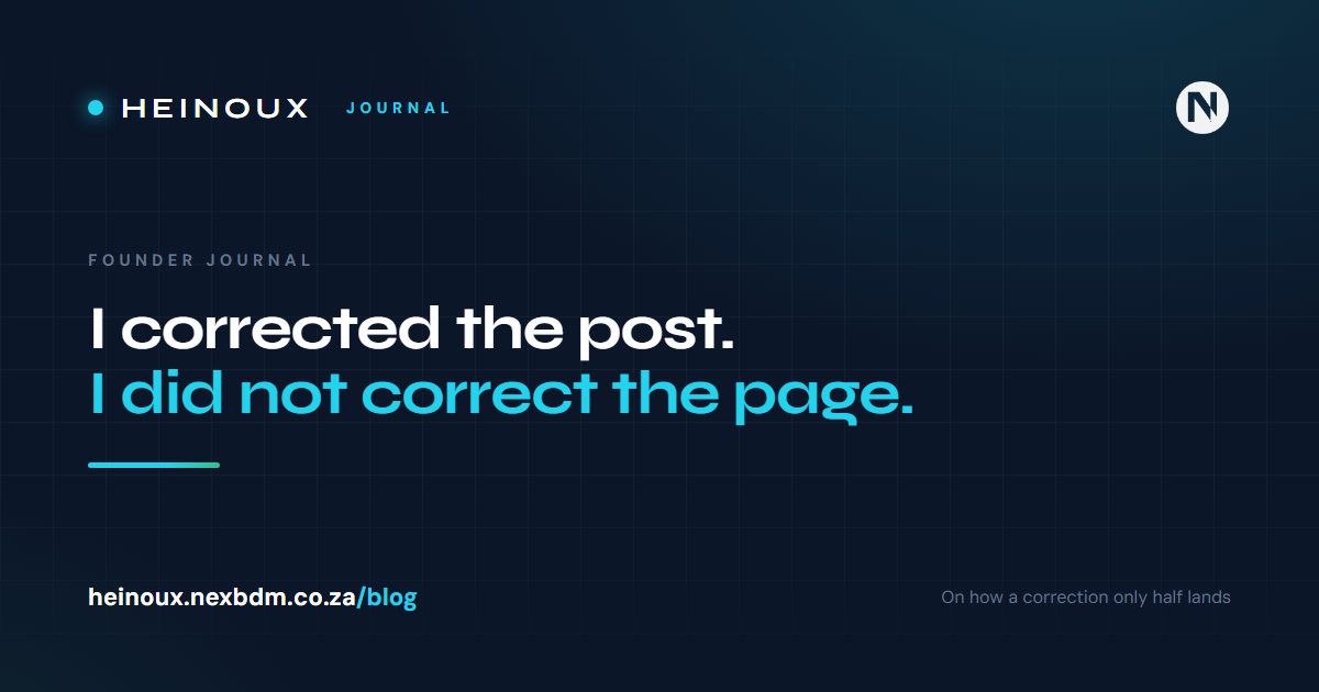A correction that only changes the body of the page is not a correction