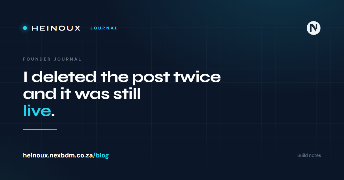 I deleted the post twice and it was still live