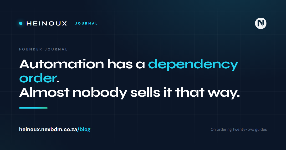 Automation has a dependency order and almost nobody sells it that way