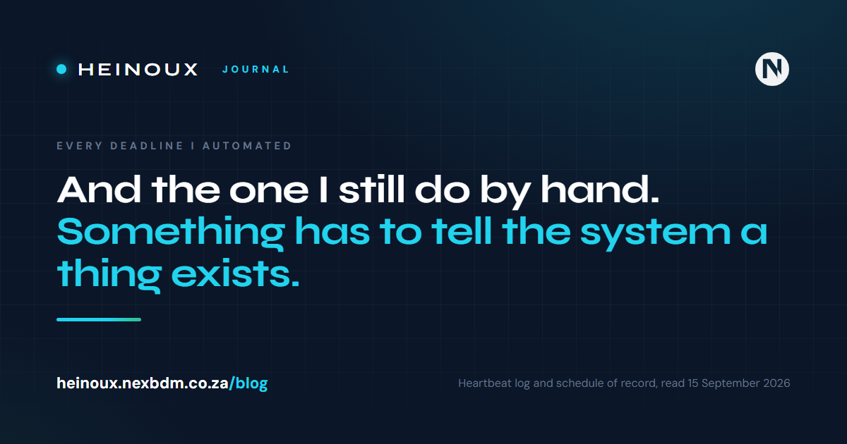 Every deadline I automated, and the one I still do by hand