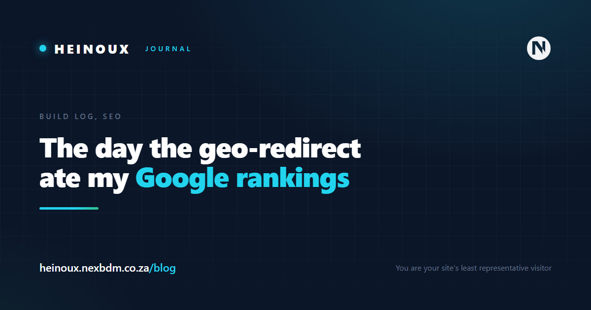 The day the geo-redirect ate my Google rankings