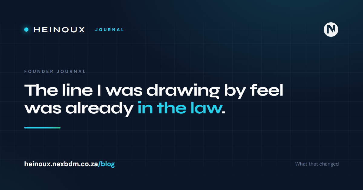 The line I was drawing by feel was already in the law