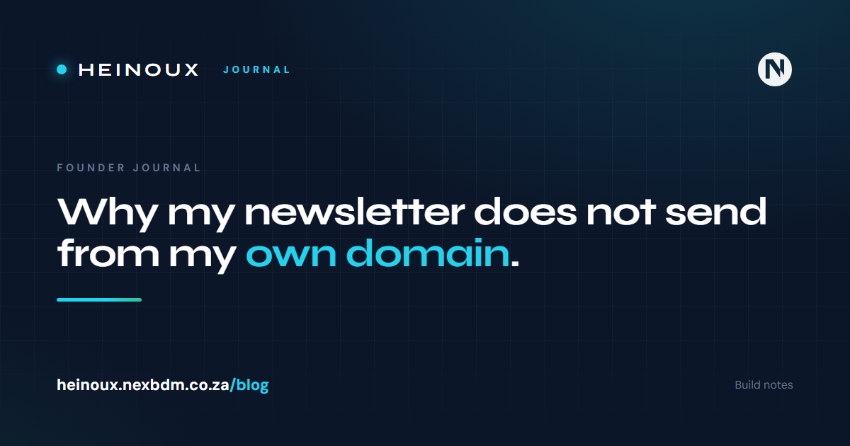 Why my newsletter does not send from my own email domain