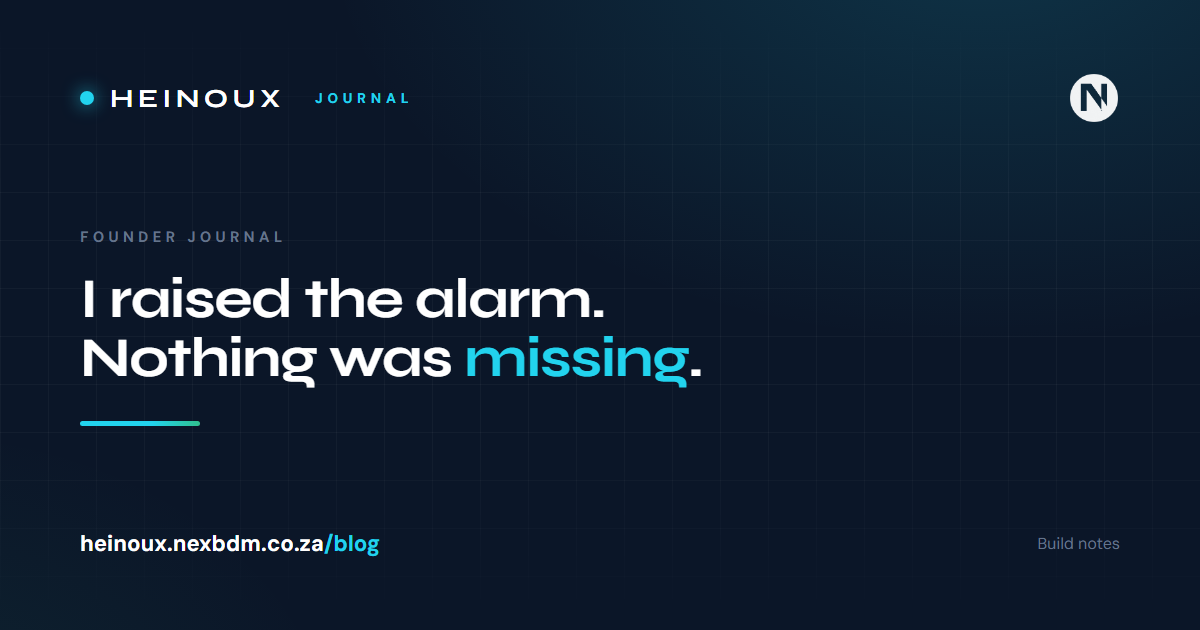 I raised the alarm. Nothing was missing.