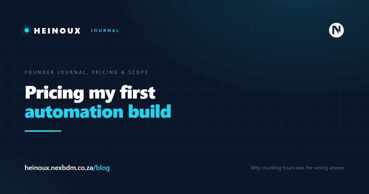 Pricing My First Automation Build