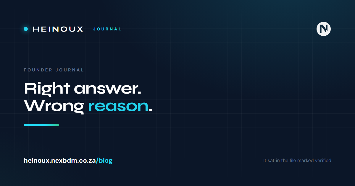 I was right to hold the number back. My reason was wrong.
