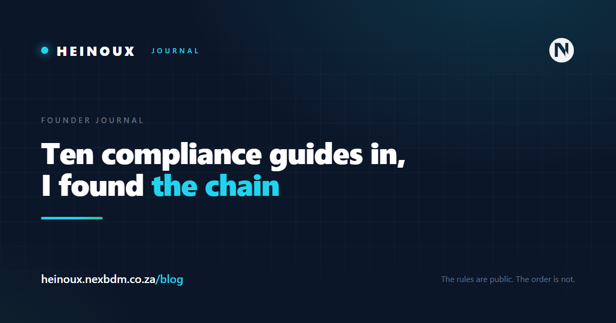 Ten compliance guides in, I found the chain nobody draws for you
