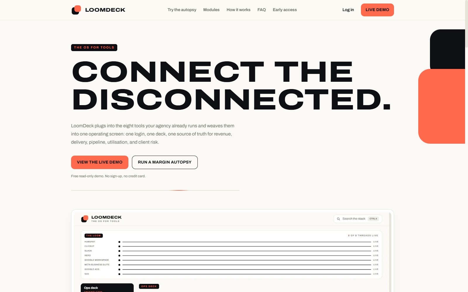 LoomDeck website — Connect the disconnected